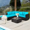 6 Pieces Outdoor Patio Rattan Furniture Set