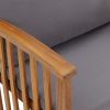 Garden Bench with Cushions 46.9" Solid Acacia Wood