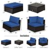 6 Pieces Outdoor Patio Rattan Furniture Set