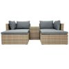 Outdoor Patio Furniture Set, 5-Piece Wicker Rattan Sectional Sofa Set