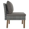 9-Piece Outdoor Patio Garden Wicker Sofa Set, Gray PE Rattan Sofa Set, with Wood Legs, Acacia Wood Tabletop, Armrest Chairs with Cushions
