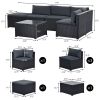 6-Piece Outdoor Furniture Set with PE Rattan Wicker, Patio Garden Sectional Sofa Chair, removable cushions (Black wicker, Beige cushion)