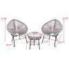 3 Pieces Patio Furniture Set Outdoor All Weather Hand-Woven PE Rattan Conversation Bistro Sets 2 Cha