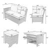 Patio Furniture Set, 8 Piece Outdoor Conversation Set, Dining Table Chair with Ottoman, Cushions